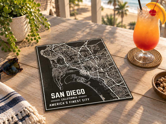 San Diego Map - Metal Jigsaw Puzzle